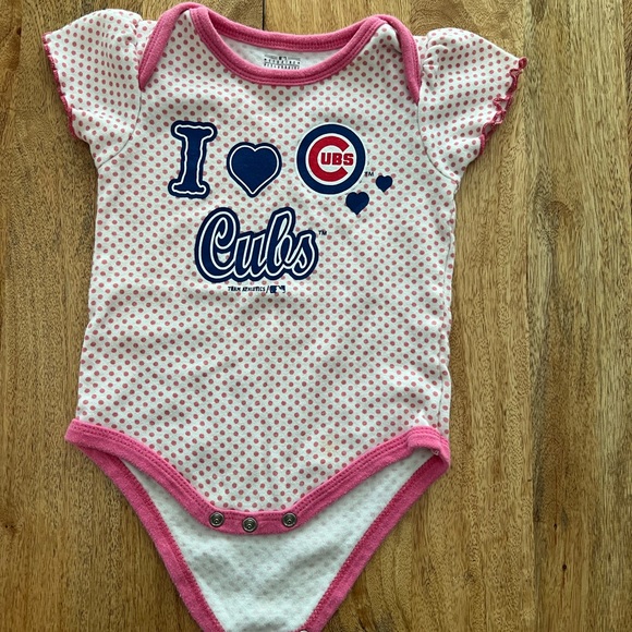 Cubs Baby One Piece - Pink and White - Picture 1 of 1